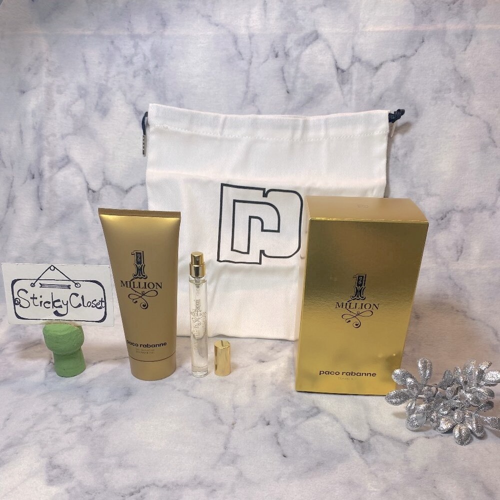 Paco Rabanne 1 Million EDT Travel Kit-Bag,Shave 100ml & Spray 10ml-3pc-BOXED-NEW